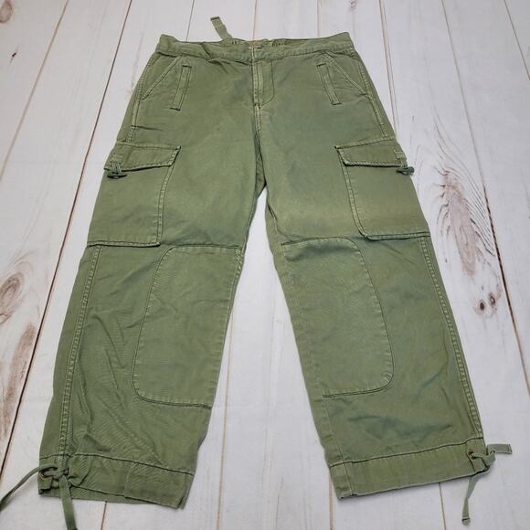 Polo RL quality denim goods green utility cargo pants army green capri y2k - Picture 1 of 9